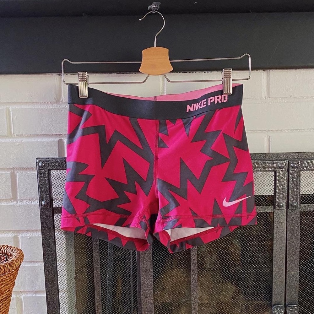 Pink and Gray Print Nike Pro Spandex